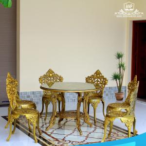 Bàn ghế nhôm đúc mẫu hoa hồng
